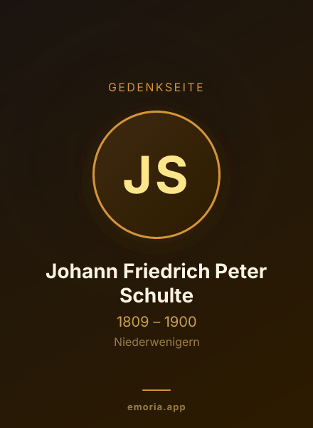 Gedenkportrait von Johann Friedrich Peter Schulte