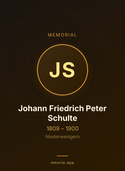 Memorial portrait of Johann Friedrich Peter Schulte