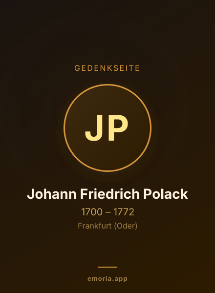 Gedenkportrait von Johann Friedrich Polack