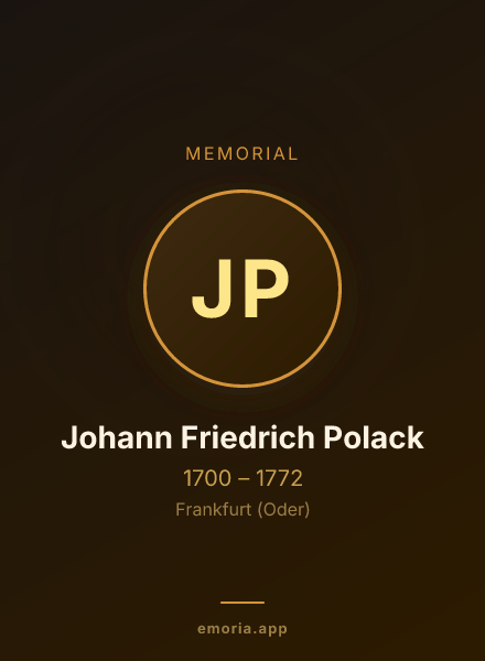 Memorial portrait of Johann Friedrich Polack