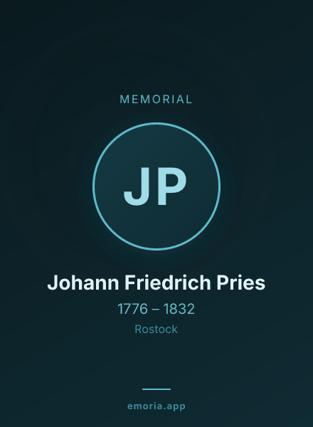 Memorial portrait of Johann Friedrich Pries