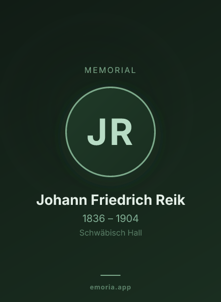 Memorial portrait of Johann Friedrich Reik