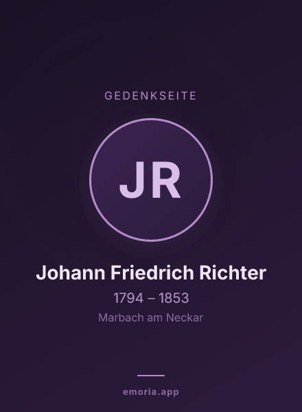 Gedenkportrait von Johann Friedrich Richter