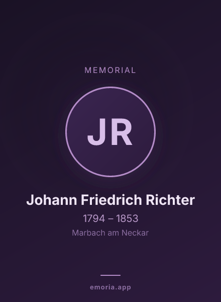 Memorial portrait of Johann Friedrich Richter