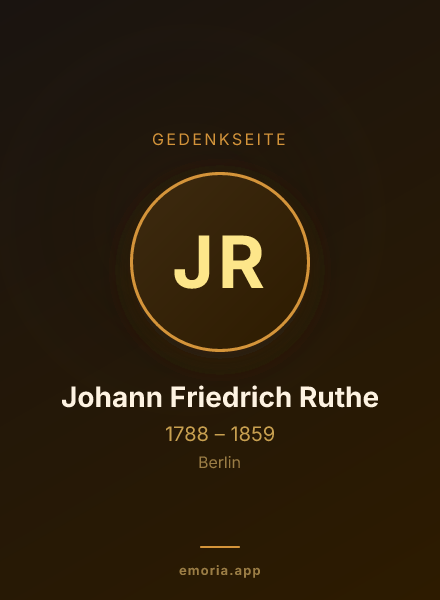 Gedenkportrait von Johann Friedrich Ruthe