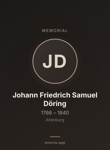 Memorial portrait of Johann Friedrich Samuel Döring