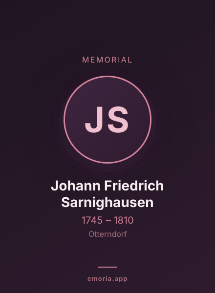 Memorial portrait of Johann Friedrich Sarnighausen