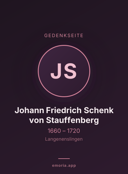 Gedenkportrait von Johann Friedrich Schenk von Stauffenberg