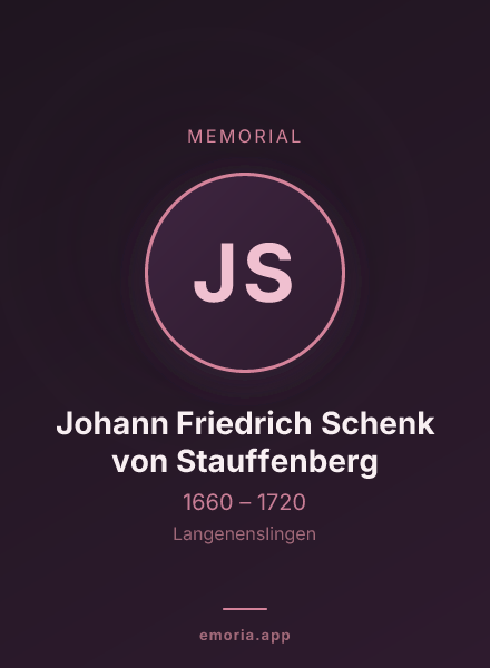 Memorial portrait of Johann Friedrich Schenk von Stauffenberg