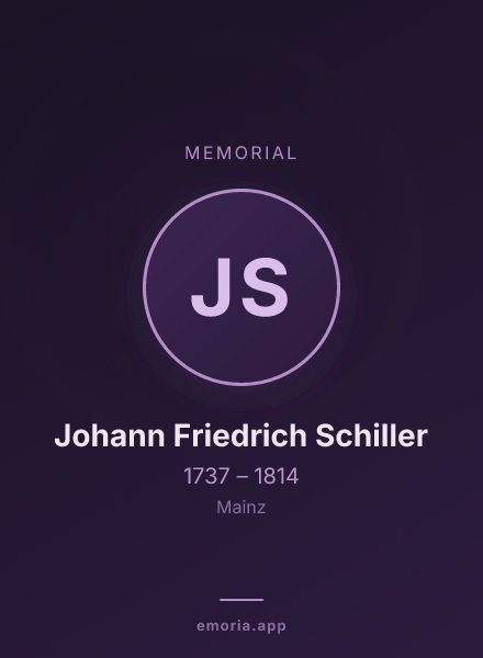 Memorial portrait of Johann Friedrich Schiller