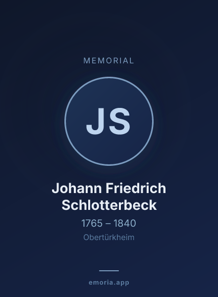Memorial portrait of Johann Friedrich Schlotterbeck