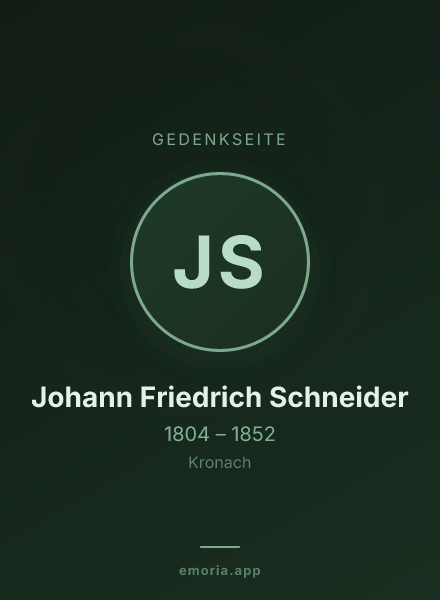Gedenkportrait von Johann Friedrich Schneider