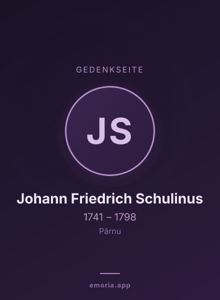Gedenkportrait von Johann Friedrich Schulinus