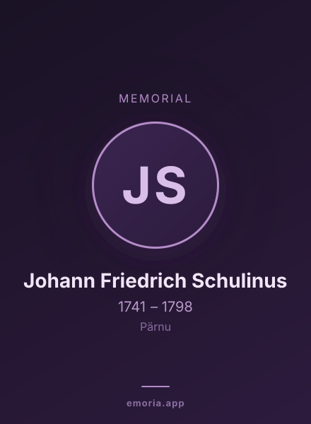Memorial portrait of Johann Friedrich Schulinus