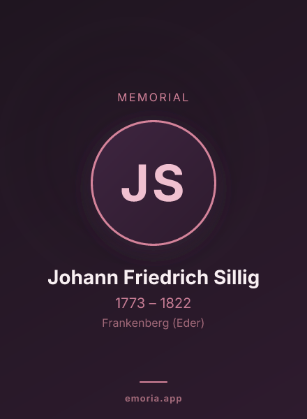 Memorial portrait of Johann Friedrich Sillig