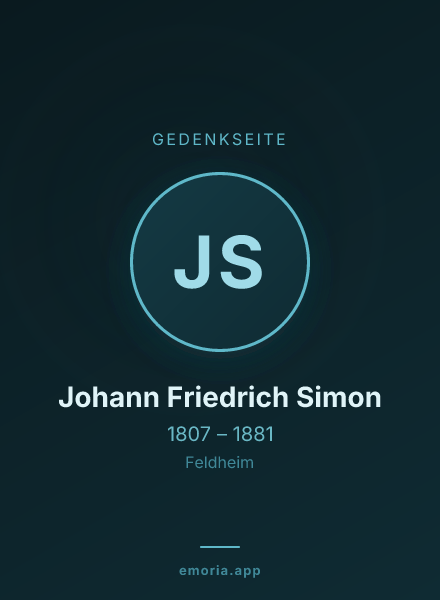 Gedenkportrait von Johann Friedrich Simon
