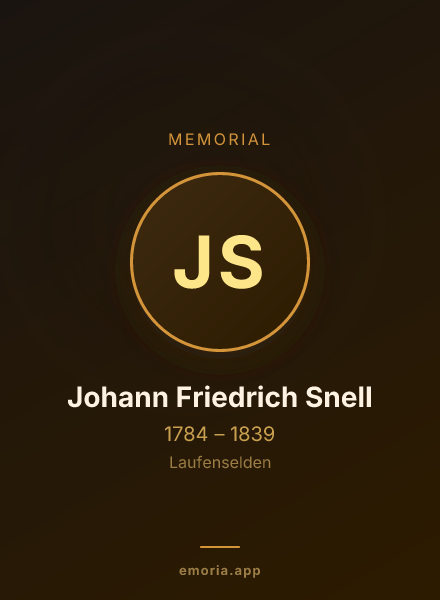 Memorial portrait of Johann Friedrich Snell