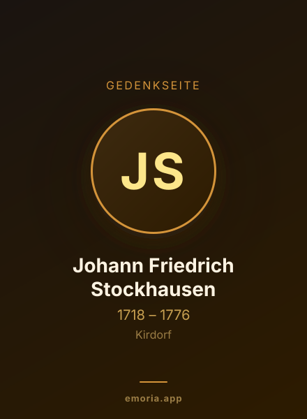 Gedenkportrait von Johann Friedrich Stockhausen