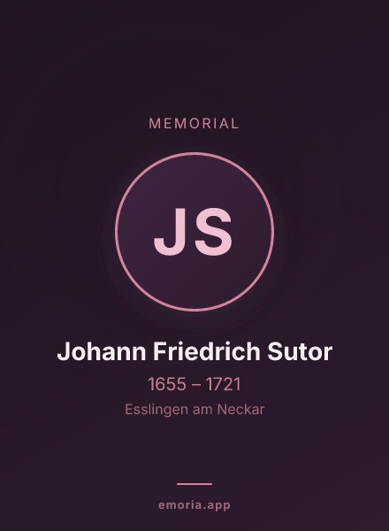 Memorial portrait of Johann Friedrich Sutor