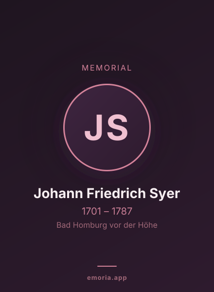 Memorial portrait of Johann Friedrich Syer