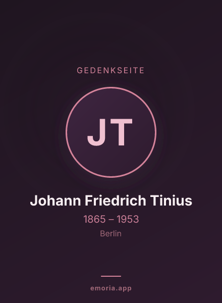 Gedenkportrait von Johann Friedrich Tinius