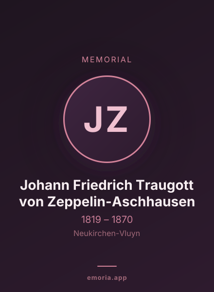 Memorial portrait of Johann Friedrich Traugott von Zeppelin-Aschhausen