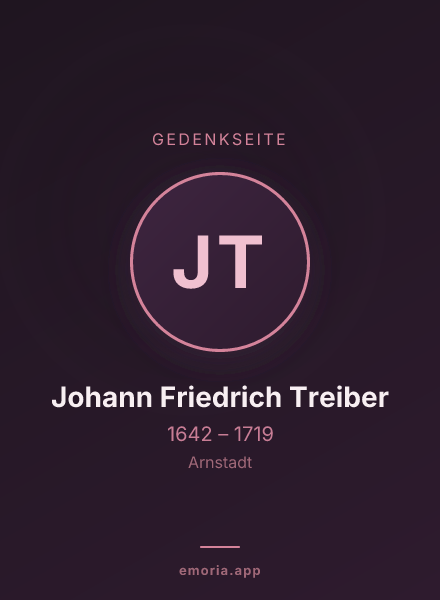 Gedenkportrait von Johann Friedrich Treiber