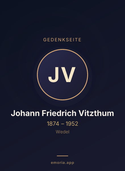 Gedenkportrait von Johann Friedrich Vitzthum