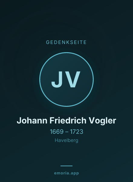 Gedenkportrait von Johann Friedrich Vogler