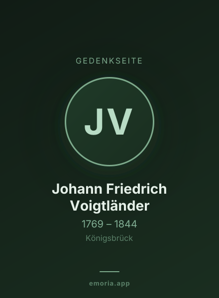 Gedenkportrait von Johann Friedrich Voigtländer