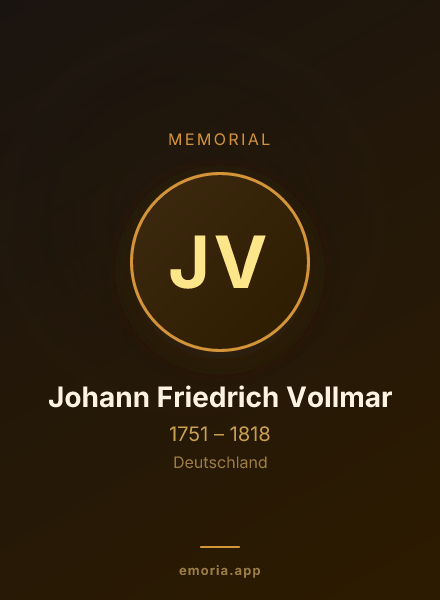 Memorial portrait of Johann Friedrich Vollmar
