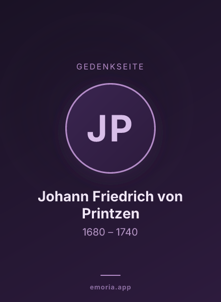 Gedenkportrait von Johann Friedrich von Printzen