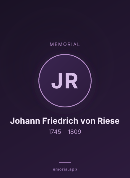 Memorial portrait of Johann Friedrich von Riese