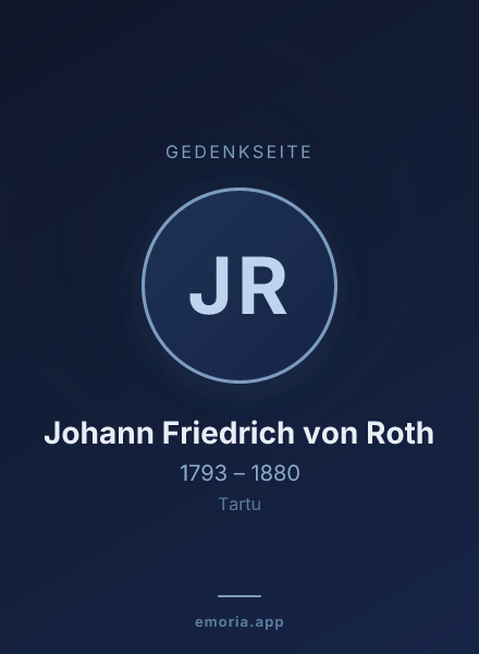 Gedenkportrait von Johann Friedrich von Roth