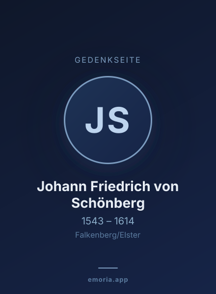 Gedenkportrait von Johann Friedrich von Schönberg