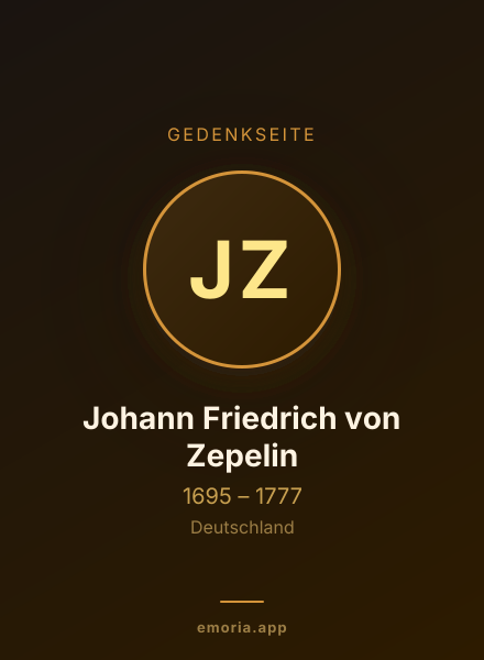 Gedenkportrait von Johann Friedrich von Zepelin