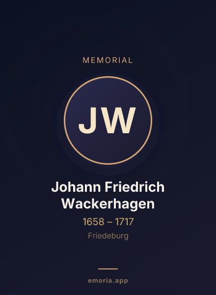 Memorial portrait of Johann Friedrich Wackerhagen