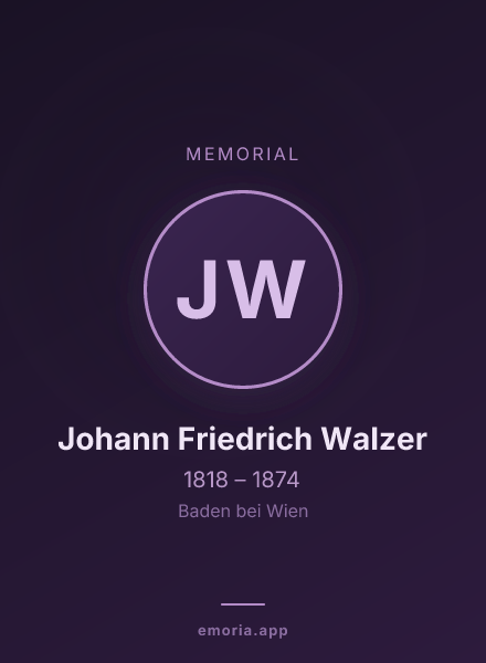 Memorial portrait of Johann Friedrich Walzer