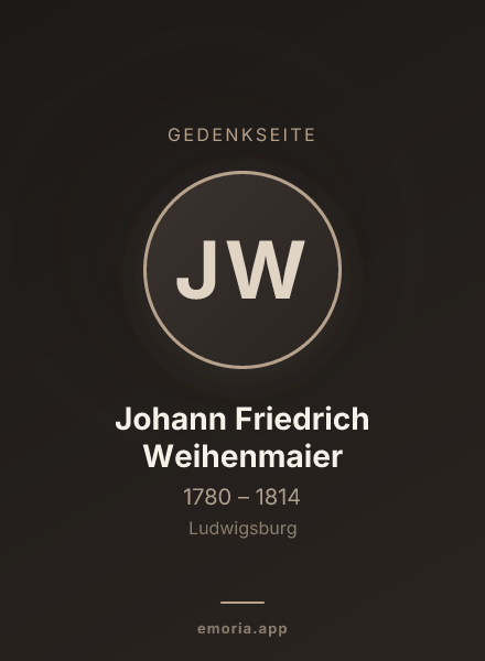 Gedenkportrait von Johann Friedrich Weihenmaier