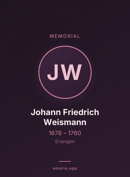 Memorial portrait of Johann Friedrich Weismann