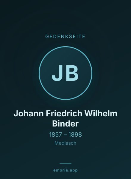 Gedenkportrait von Johann Friedrich Wilhelm Binder