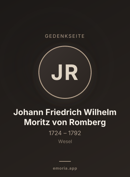 Gedenkportrait von Johann Friedrich Wilhelm Moritz von Romberg