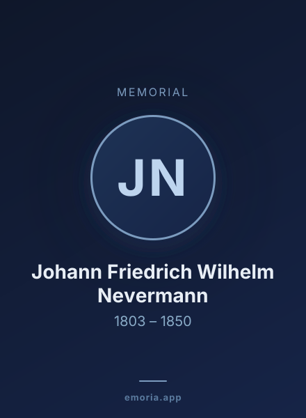Memorial portrait of Johann Friedrich Wilhelm Nevermann