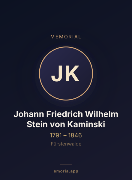 Memorial portrait of Johann Friedrich Wilhelm Stein von Kaminski