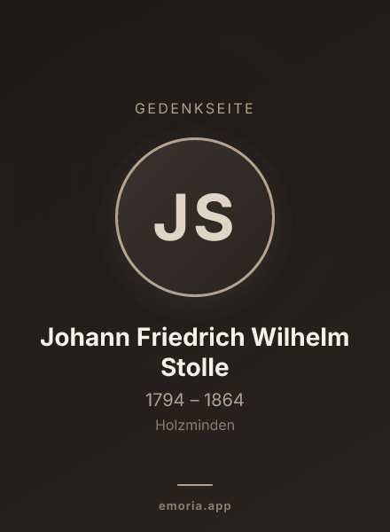 Gedenkportrait von Johann Friedrich Wilhelm Stolle