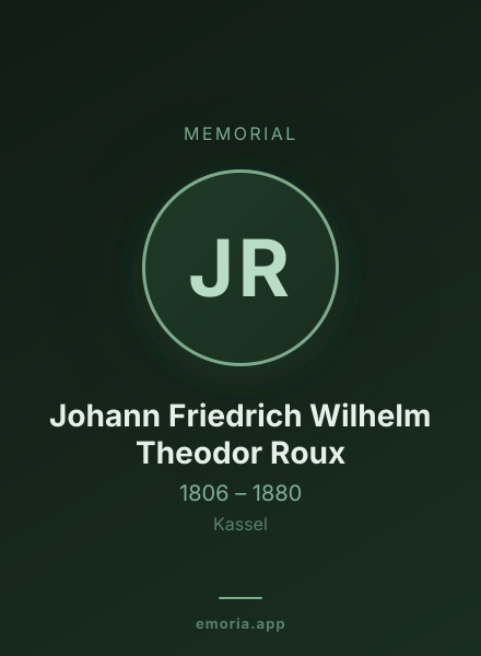 Memorial portrait of Johann Friedrich Wilhelm Theodor Roux