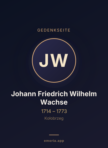 Gedenkportrait von Johann Friedrich Wilhelm Wachse