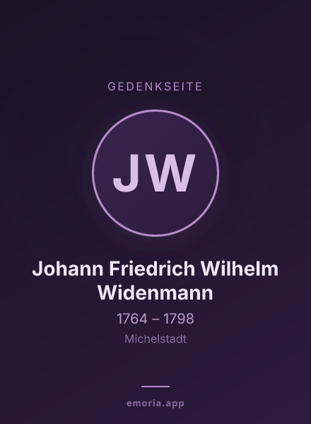 Gedenkportrait von Johann Friedrich Wilhelm Widenmann