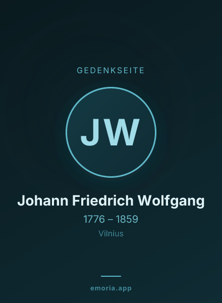 Gedenkportrait von Johann Friedrich Wolfgang
