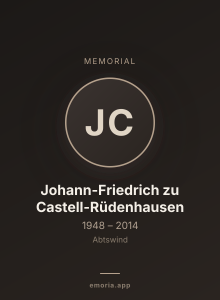 Memorial portrait of Johann-Friedrich zu Castell-Rüdenhausen